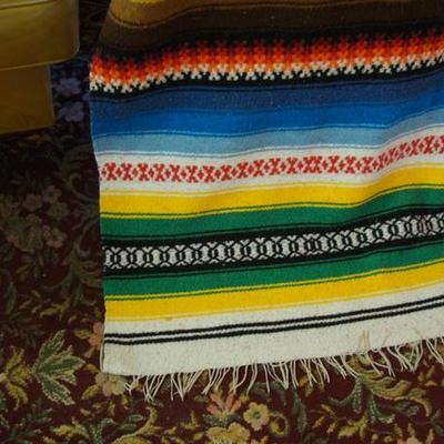 GR 149 - Vintage Mexican Blanket w/ Fringes