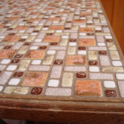 GR 155 - Tile Top Wooden Table