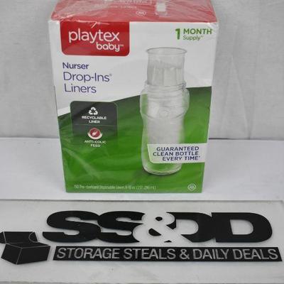 Playtex Baby Drop-ins Liners for Nurser Bottles, 8 oz, 150 ct - New