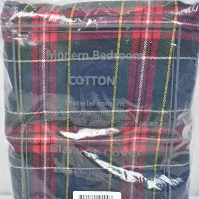 Modern Bedroom Weighted Blanket COVER, 40" x 60", 100% Cotton Yarn-Dyed - New