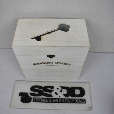 Wedding Wishes Wooden Key Card Box, $58 Retail - New