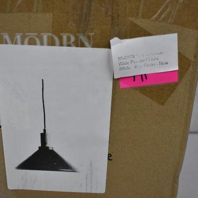 MoDRN Scandinavian Wide Pendant Light, White,  Box Open - New