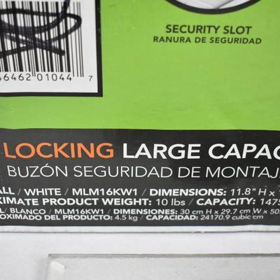 Marshall Locking Large Capacity Galvanized Steel White Post Mount Mailbox - New