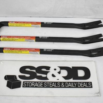 Qty 3: 17" Offset Ripping Chisels, $30 Retail - New