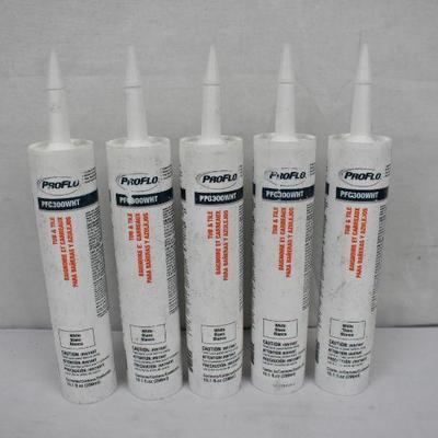Qty 5: PROFLO 10.1 oz Tub and Tile Caulk, White - New