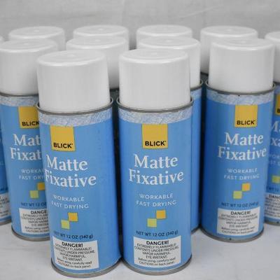 12x Blick Matte Fixative - 12oz Aerosol, Fast Drying, Workable, $48 Retail - New