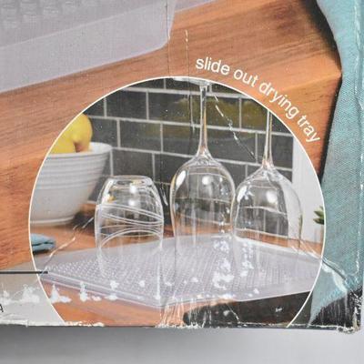 Polder 4 Piece Dish Rack Set Slide Out Drying Tray, Clear, $22 Retail - New