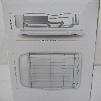 Polder 4 Piece Dish Rack Set Slide Out Drying Tray, Clear, $22 Retail - New