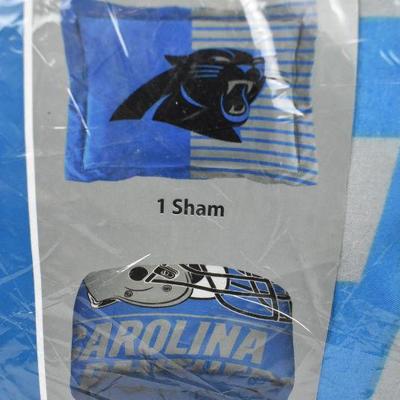Twin 2PC Bedding Set, NFL Carolina Panthers, Comforter & Sham, $56 Retail - New