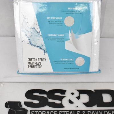 Twin, Cotton Terry Waterproof Mattress Protector, Lucid Premium - New