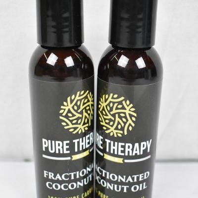 2 Bottles Fractionated Coconut Oil 4oz/eac 100% Pure Carrier Oil - New