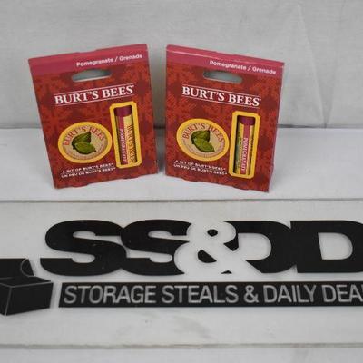 Qty 2: Burt's Bees 2pc Sets Pomegranate Lip Balm & Lemon Cuticle Cream - New
