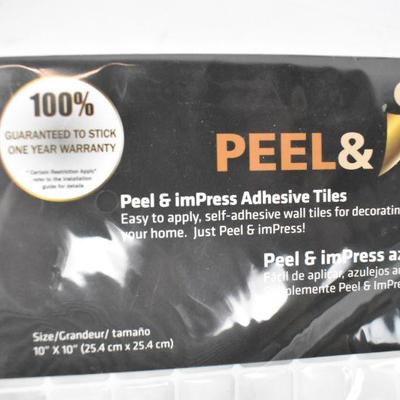 Peel & Impress Mosaic Backsplash Tiles, White, Set of 4 10x10 - New