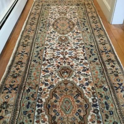 100% Wool Pile Oriental Rug Runner 82" x 28" Hand Woven in India