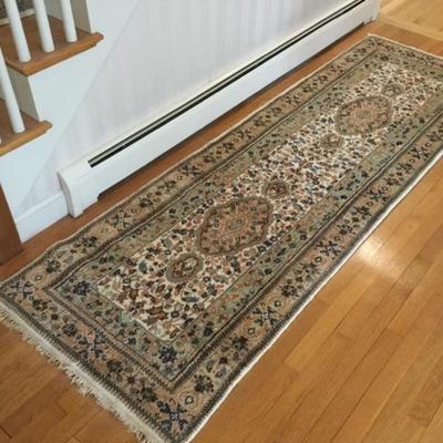 100% Wool Pile Oriental Rug Runner 82" x 28" Hand Woven in India