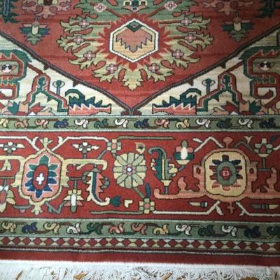 Amerigo Wool Red Hand Woven Rug  7'10" x 11'2"