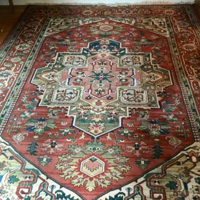 Amerigo Wool Red Hand Woven Rug  7'10" x 11'2"