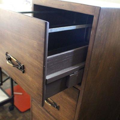 Brown Metal Filing Cabinet Wood Grain