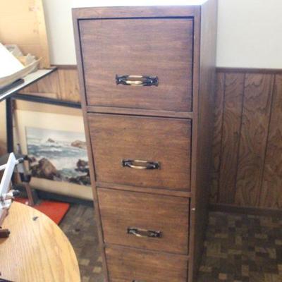 Brown Metal Filing Cabinet Wood Grain