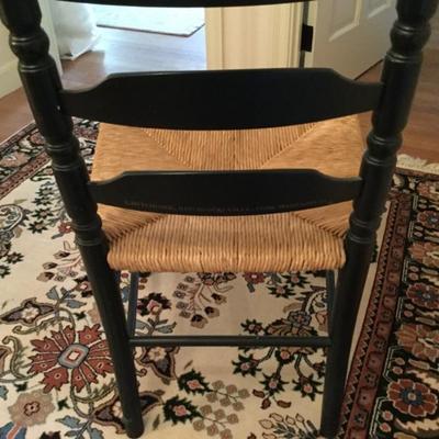 Vintage Country Ladderback Stenciled Black Hitchcock Chair