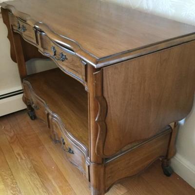 Drop Side Server (on wheels)  40" x 20" with sides up 68", has 2 drawers