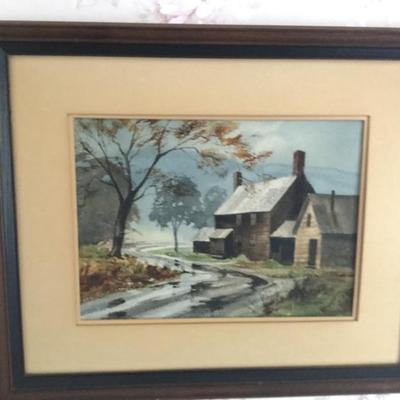 Mid Century Oil on Canvas by E. Carlson - Framed