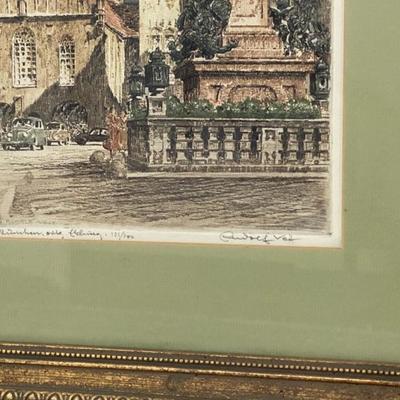 Rudolf Veit German Mid-Century Etching Signed and Numbered Print 128/200