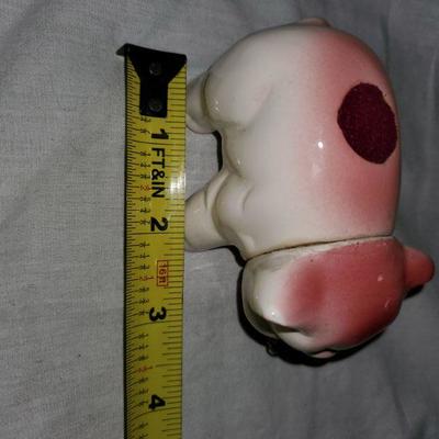 Vintage Pig Pin Cushion and Tape Measure 