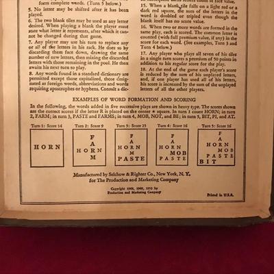 LOT 19 - Third Printing of Scrabble