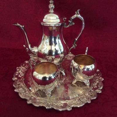 Lot 27 Silver Plate Tea set with Tray