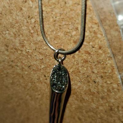 Sterling Claw with Black rhinestones on top