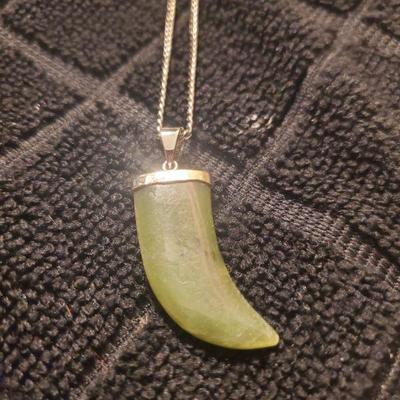 Vintage Genuine Green Jade Italian Horn