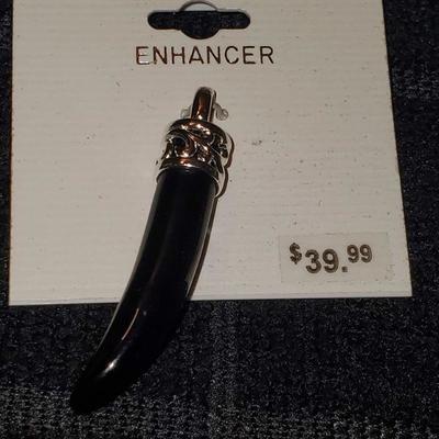 Sterling Silver Black hanging Pendant 