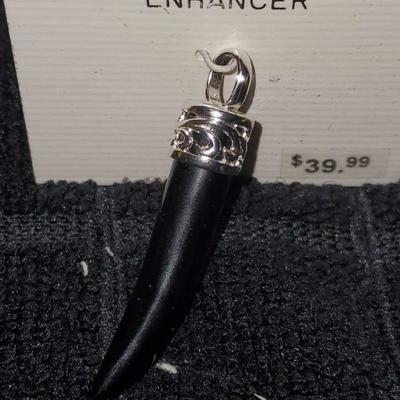 Sterling Silver Black hanging Pendant 