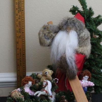 LOT #64: Tall Santa Claus Christmas Figure in Sled 