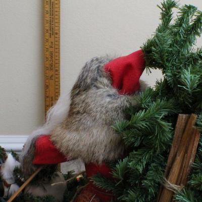 LOT #64: Tall Santa Claus Christmas Figure in Sled 