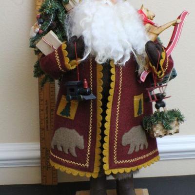 LOT #65: Santa Claus w/ Bear Themed Coat and Toys