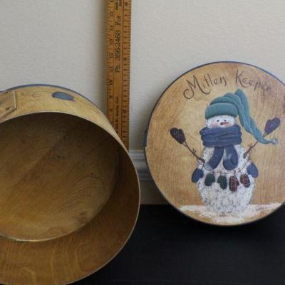 LOT #66: (3) Assorted Wood Holiday themed Handmade Storage Boxes