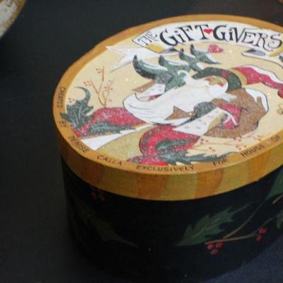 LOT #66: (3) Assorted Wood Holiday themed Handmade Storage Boxes