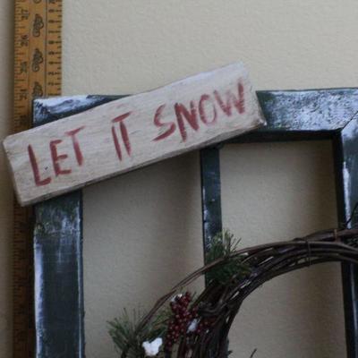 LOT #68: Large Holiday Christmas "Let it Snow" Window Deco