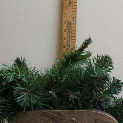LOT #72: Christmas Deco Sleigh w/ Garland Inside