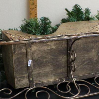 LOT #72: Christmas Deco Sleigh w/ Garland Inside