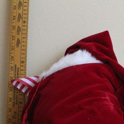 LOT #73: Vintage Large Lynn Hadley Collectionâ„¢ Sitting Santa Claus w/ Blue Velvet Pants