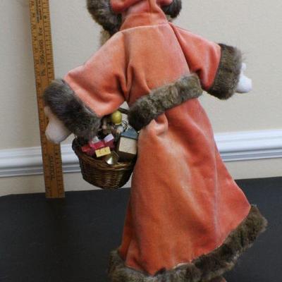 LOT #74: Vintage 1988 Tall Handmade Santa Claus Folk Art Christmas Deco Figure SIGNED 