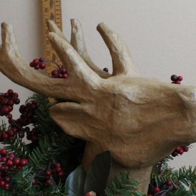 LOT #76: (3) Paper MachÃ© Vintage Reindeer 