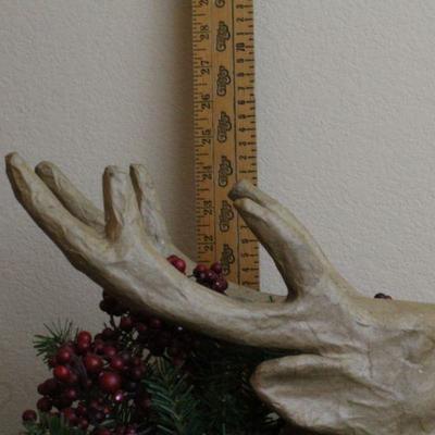 LOT #76: (3) Paper MachÃ© Vintage Reindeer 