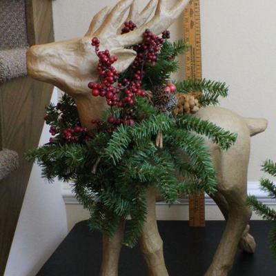 LOT #76: (3) Paper MachÃ© Vintage Reindeer 