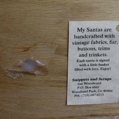 LOT 78: Vintage Tall Santa Clause Handmade in Woodland Park, CO by Jan Woodward