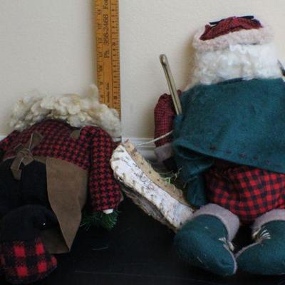 LOT #79: (2) Santa Claus Soft Dolls Unmarked 