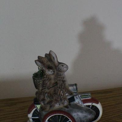 LOT #290: 2002 MONIâ„¢ Easter Bunny Riding Motorcycle Holiday Home Deco 